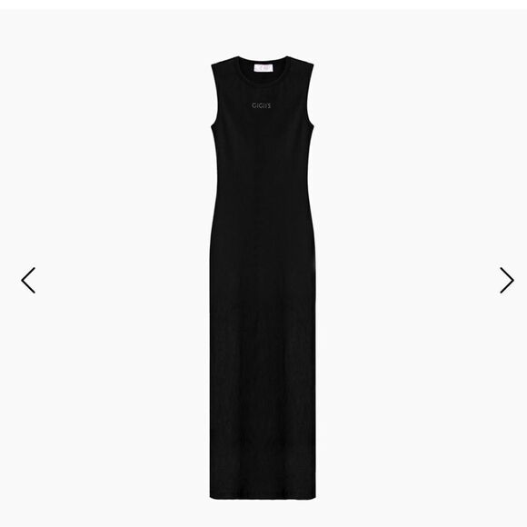 GIGII’s SoHo Black Ribbed Midi Dress NWT XS - Picture 2 of 11